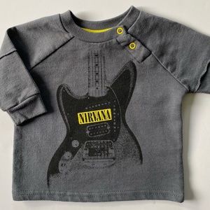 Nirvana Sweatshirt Size 3 6 Months Music Band Baby Boys Girls Gray EUC Long Slv
